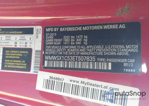 2014 Mini Coupe Cooper z USA, uszkodzony, nr VIN WMWSX1C53ET507835